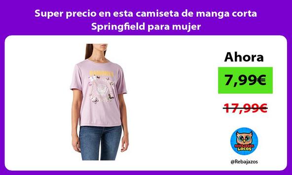 Super precio en esta camiseta de manga corta Springfield para mujer