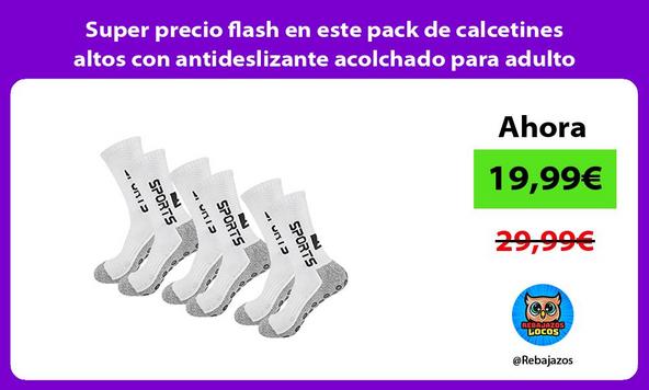 Super precio flash en este pack de calcetines altos con antideslizante acolchado para adulto