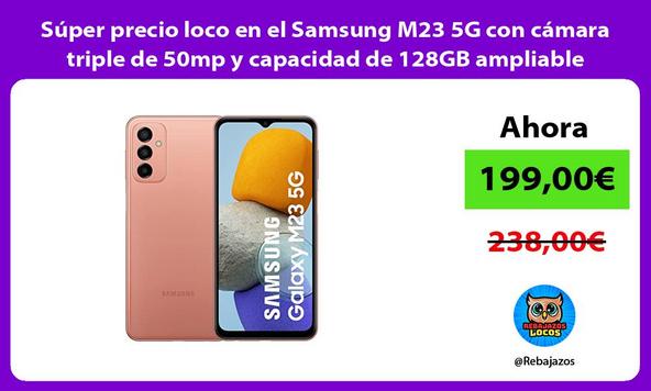 Súper precio loco en el Samsung M23 5G con cámara triple de 50mp y capacidad de 128GB ampliable