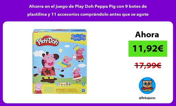 Ahorra en el juego de Play Doh Peppa Pig con 9 botes de plastilina y 11 accesorios comprándolo antes que se agote
