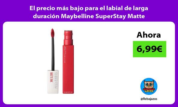 El precio más bajo para el labial de larga duración Maybelline SuperStay Matte