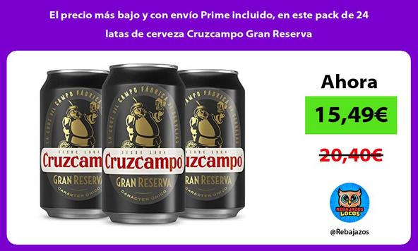 El precio más bajo y con envío Prime incluido, en este pack de 24 latas de cerveza Cruzcampo Gran Reserva