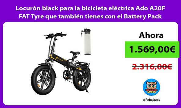 Locurón black para la bicicleta eléctrica Ado A20F FAT Tyre que también tienes con el Battery Pack