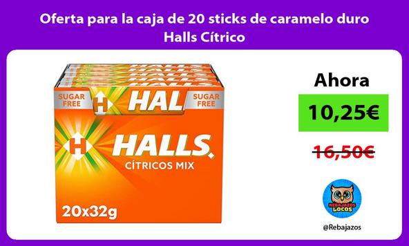 Oferta para la caja de 20 sticks de caramelo duro Halls Cítrico