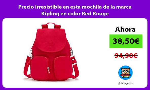 Precio irresistible en esta mochila de la marca Kipling en color Red Rouge