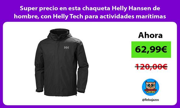 Super precio en esta chaqueta Helly Hansen de hombre, con Helly Tech para actividades marítimas