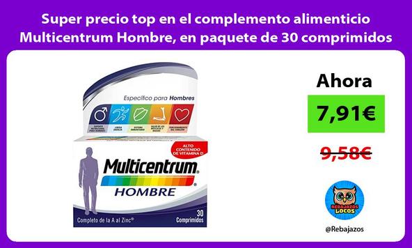 Super precio top en el complemento alimenticio Multicentrum Hombre, en paquete de 30 comprimidos