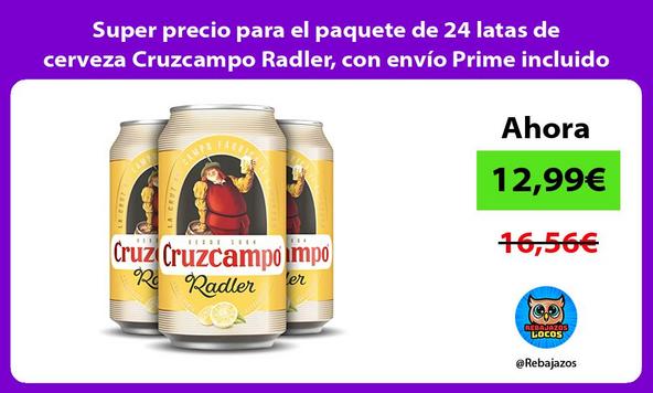 Super precio para el paquete de 24 latas de cerveza Cruzcampo Radler, con envío Prime incluido