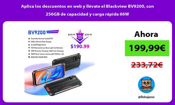 Aplica los descuentos en web y llévate el Blackview BV9200, con 256GB de capacidad y carga rápida 66W