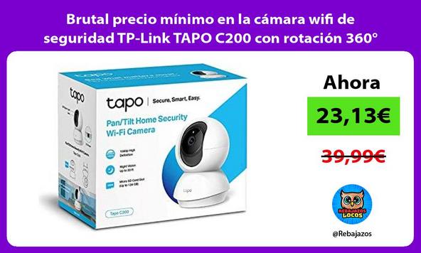 Brutal precio mínimo en la cámara wifi de seguridad TP-Link TAPO C200 con rotación 360°