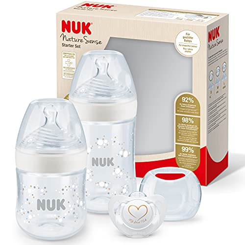 Oferta a precio mini para este kits de biberones NUK Nature Sense, con control de temperatura y chupete de regalo
