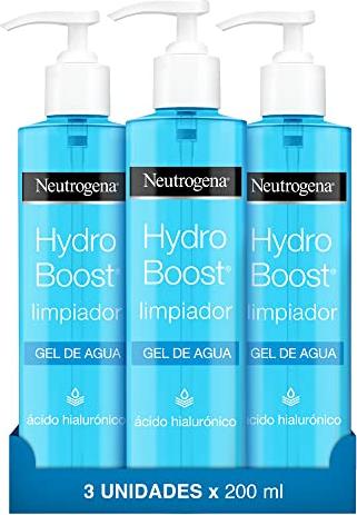 Oferta en el pack de 3 geles de limpieza facial, Neutrogena Hydro Boos formulado con Ácido Hialurónico