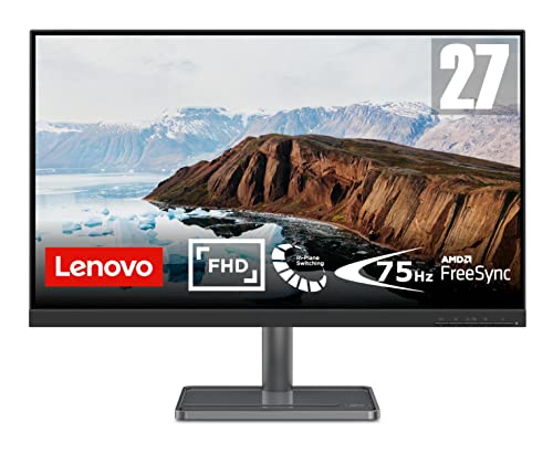 Oferta en este monitor gaming Lenovo de 27“ FHD con Panel IPS y 75Hz y base con soporte para smartphone