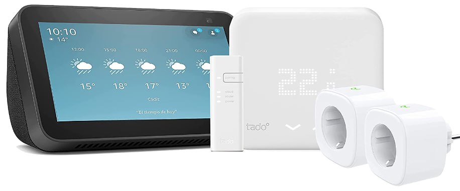 Oferta en este sistema inteligente con el Echo Show 5, más dispositivo Tado y 2 enchufes Wifi inteligentes