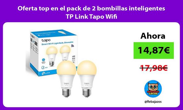 Oferta top en el pack de 2 bombillas inteligentes TP Link Tapo Wifi