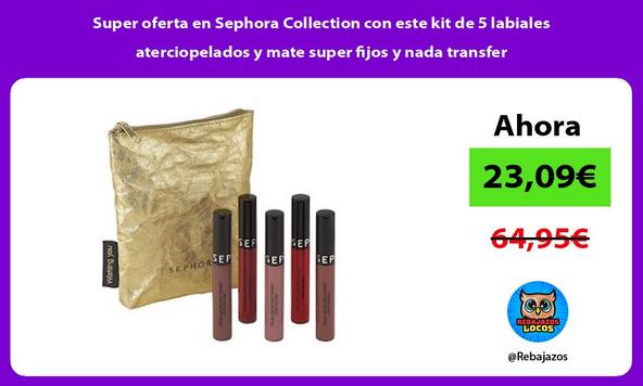 Super oferta en Sephora Collection con este kit de 5 labiales aterciopelados y mate super fijos y nada transfer