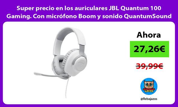 Super precio en los auriculares JBL Quantum 100 Gaming. Con micrófono Boom y sonido QuantumSound