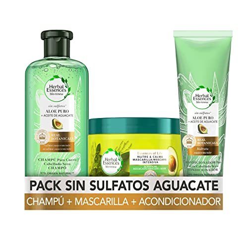 Chollazo de precio en el formato ahorro de Herbal Essences BIO Renew, que incluye champú, acondicionador y mascarilla. Todo sin sulfatos
