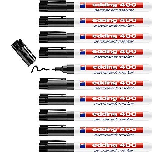 ¡Aprovecha la oferta relámpago en este set de 10 marcadores Edding 400 negro!