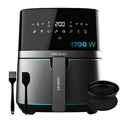 Disfruta de una comida mas saludable sin aceite, con la Cecotec Cecofry Full InoxBlack de 5.5L de capacidad y 8 modos instalados de cocinado
