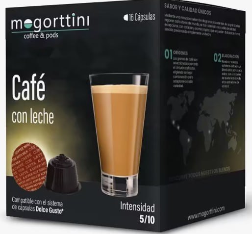 Mini precio total por la oferta flash, para este paquete de 16 cápsulas de Café con leche para Dolce Gusto