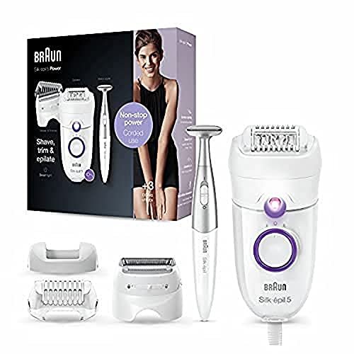 Muy buen precio para la depiladora clásica Braun Silk Épil 5, que incluye perfiladora de zona bikini y 2 cabezales