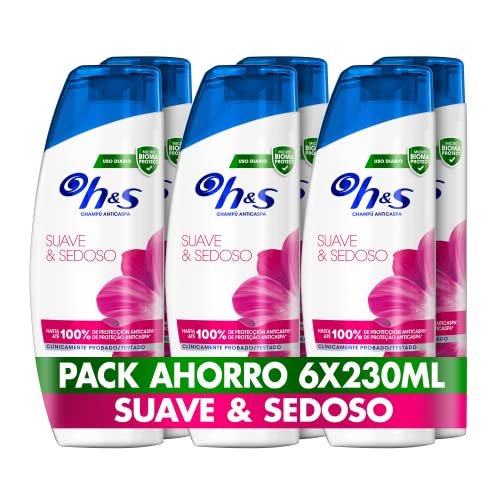 Oferta para el formato ahorro del champú anticaspa H&S Suave y Sedoso con 6 unidades de 230ml cada una