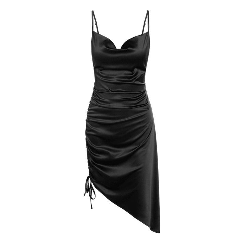 Precio mínimo en este vestido de satén con tirantes ultra finos para mujer de Zaful con abertura lateral
