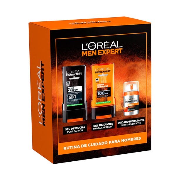 Precio mínimo para este pack de rutina antifatiga para hombre L’oreal Hydra Energetic, que te incluye 2 tipos de gel de ducha y la crema facial con Vitamina C y Guaraná