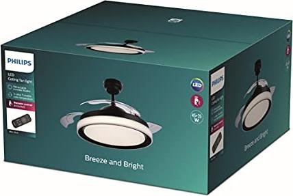 ¡Ahorra un 50% en el elegante ventilador de techo Philips Bliss con LED y aspas plegables!