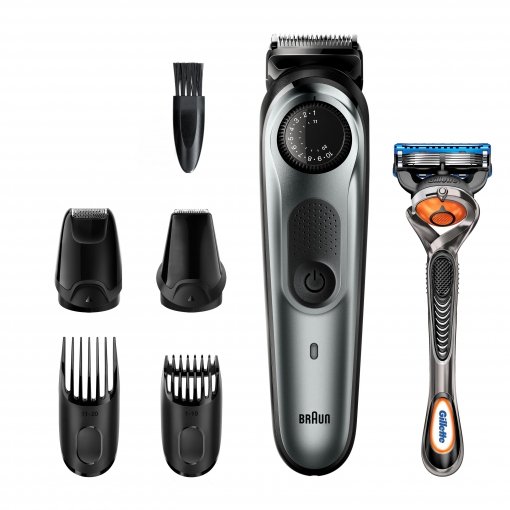 Super ahorro en la recortadora de barba Braun BR7220, con cuchillas metálicas super afiladas y 39 ajustes de longitud