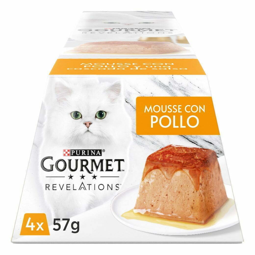 Super oferta en el paquete de latitas para gatos de Gourmet Revelations, mousse de pollo con salsa
