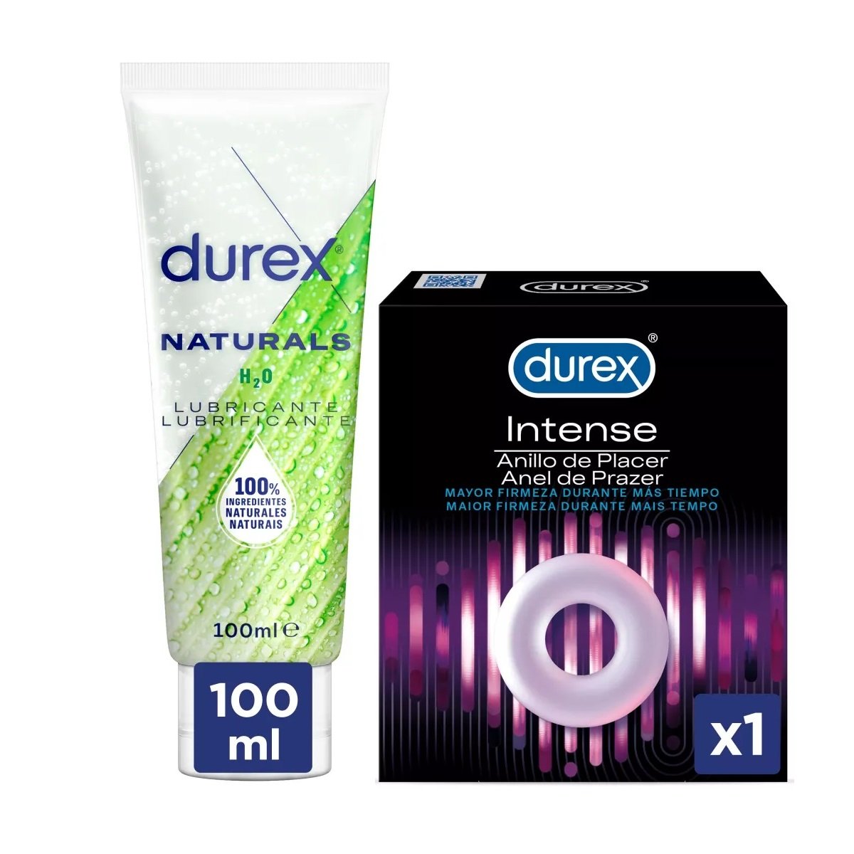 Super set Durex en oferta, con el anillo de placer y el lubricante íntimo Naturals H20 de 100ml
