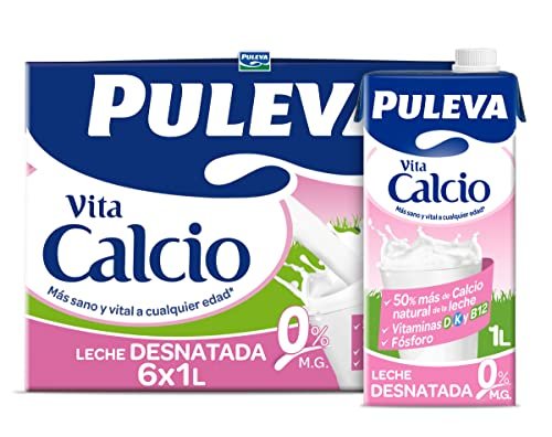 ¡Ahorra con descuento y envío Prime en el pack de 6 bricks de leche Puleva Vita Calcio Desnatada!