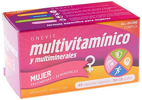 ¡Aprovecha el mejor descuento en el pack de 45 cápsulas de multivitamínico OneVit para mujeres!