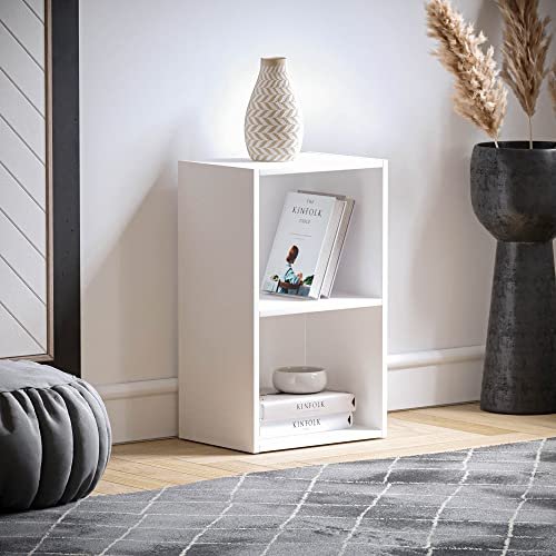 ¡Aprovecha esta gran oferta en la mesita de dos niveles en madera blanca con envío Prime!