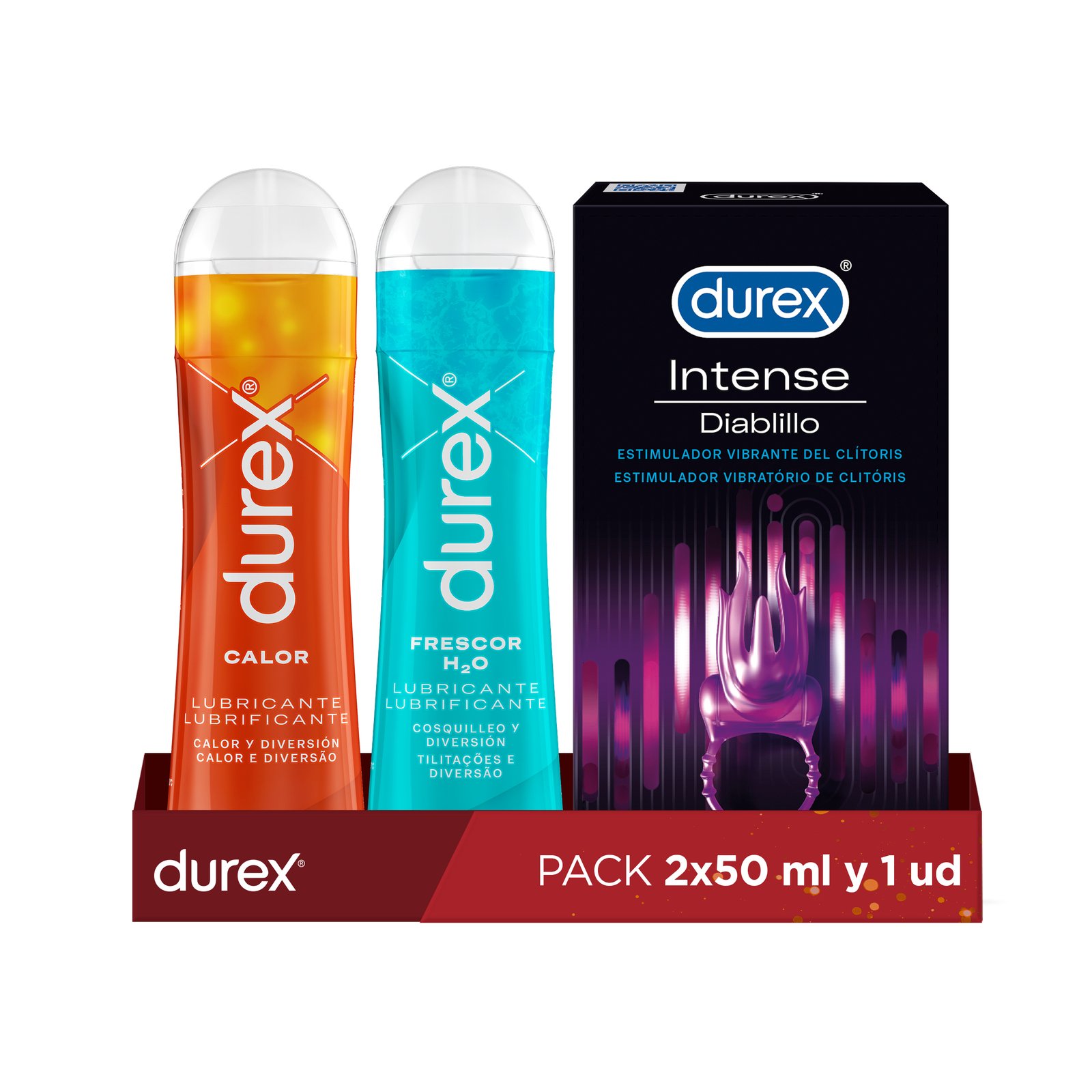 Ahorra 50% en el pack exclusivo: Durex lubrificante doble y el anillo vibrador Diablillo