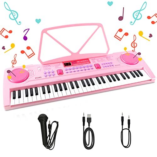 ¡Aprovecha el descuento y dale a tu hijo el regalo perfecto: Piano infantil con 61 teclas, atril, micrófono y función de grabación!