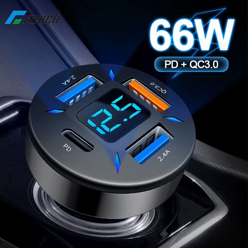Ahorra dinero con este cargador de coche de 4 puertos USB y carga rápida