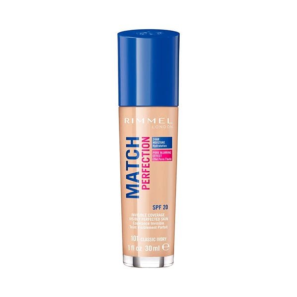 ¡Ahora con un 50% de descuento! Base de maquillaje Rimmel London Match Perfection Invisible Coverage Spf 20 ¡No te lo pierdas!