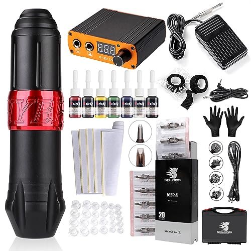 ¡Aprovecha esta exclusiva oferta para obtener tu kit de tatuajes completo con fuente de alimentación y 20 cartuchos de agujas!