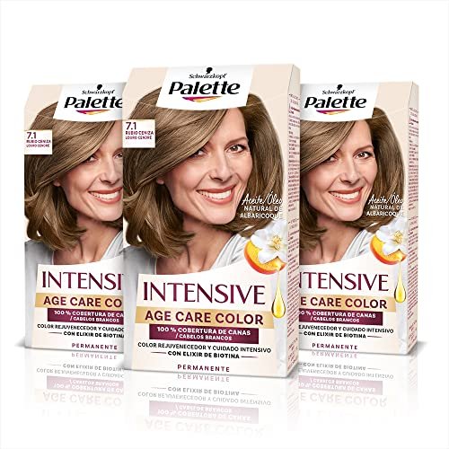¡Renueva tu look con el increíble pack de 3 coloraciones permanentes de Schwarzkopf Palette Intensive Age Care con biotina!