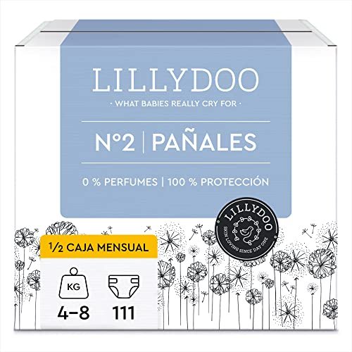 ¡Ahorra al máximo con el pack mensual de 111 pañales hipoalergénicos Lillydoo en talla 2!