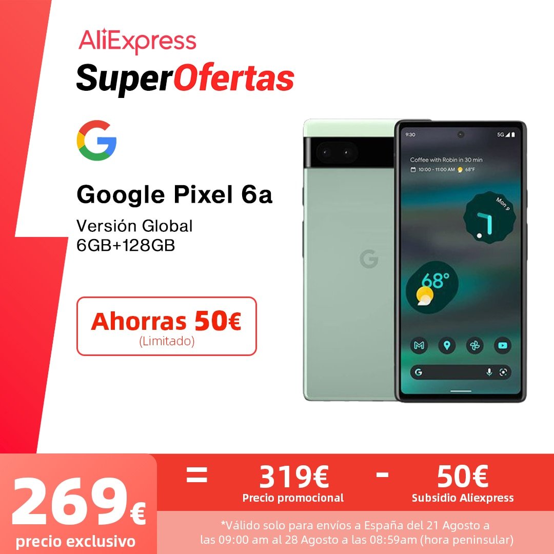 ¡No te pierdas la oportunidad de tener el mejor Google Pixel 6A 5G con pantalla OLED de 6,1 a precio único!