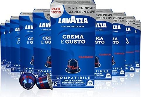 ¡Ahorra en grande con nuestro increíble precio en el maxi pack de 100 cápsulas de café Lavazza Crema e gusto para Nespresso!