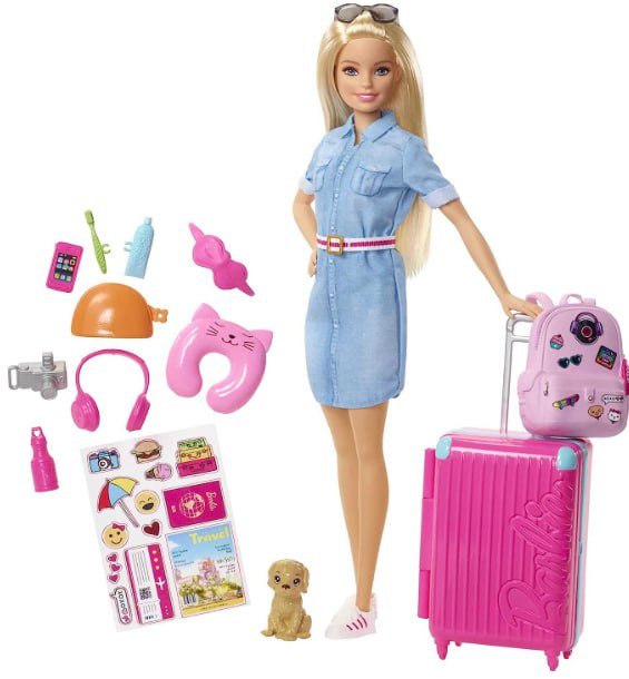 ¡No te pierdas el increíble precio de la Barbie Viajera! ¡Incluye maleta, mascota y un montón de accesorios!