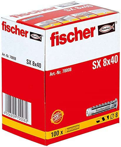 ¡Aprovecha el precio increíble de esta caja de 100 tacos Fischer SX 8X40 con envío Prime incluido!