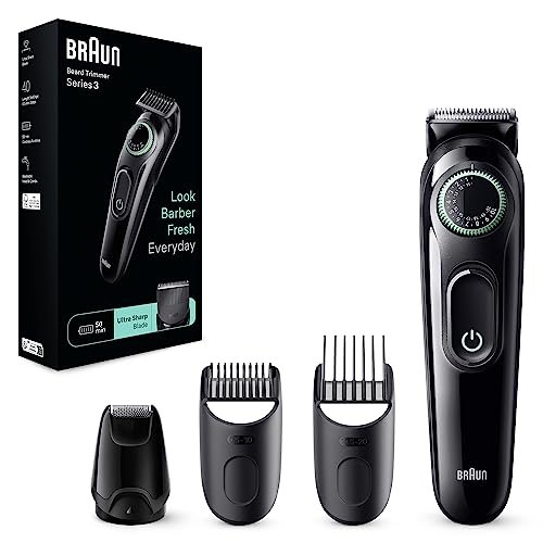 ¡Recortadora de barba Braun Serie 3 con precio inigualable y batería de 50min!