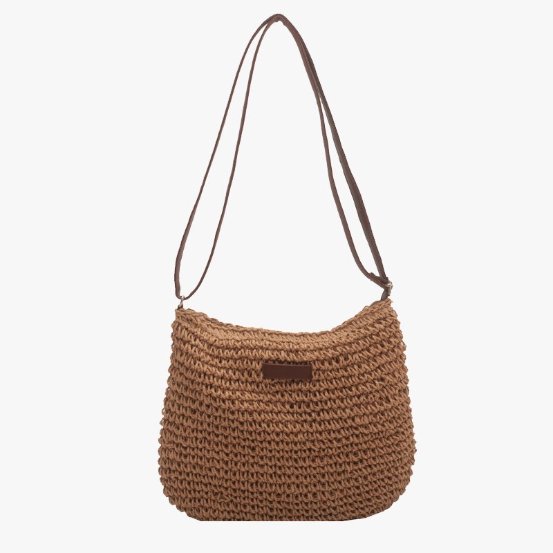 ¡Oferta única! Bolso de rafia con cremallera, ¡a un precio inigualable!