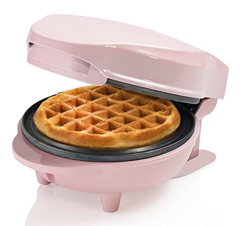 ¡La gofrera clásica rosa pastel de 500W a un precio irresistible!